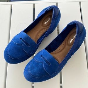 Lands End Blue Driving Mocs